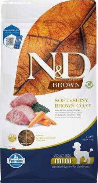 N&D Brown Dog Adult Mini bárány, spirulina & sárgarépa (2 x 2 kg) 4 kg