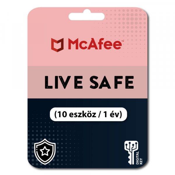 McAfee LiveSafe (10 eszköz / 1év) (Elektronikus licenc) 