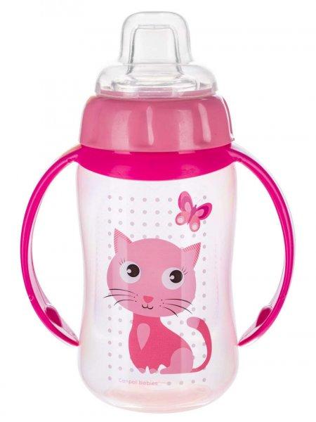 Canpol Trainig Cup cseppmentes itatópohár 320 ml pink cica