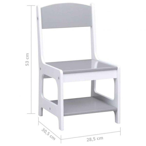 vidaXL fehér MDF gyerekasztal két székkel