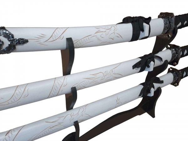 IdeallStore® dekoratív katana kardkészlet, panoply, Ninja Warrior, fehér,
fém, 83 cm, hüvely tartozék