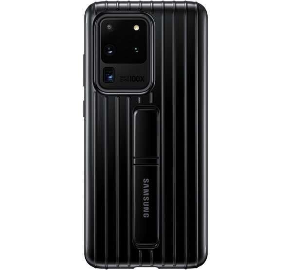 SAMSUNG műanyag telefonvédő (dupla rétegű, gumírozott, asztali tartó
funkció) FEKETE Samsung Galaxy S20 Ultra (SM-G988F), Samsung Galaxy S20 Ultra
5G (SM-G988B)