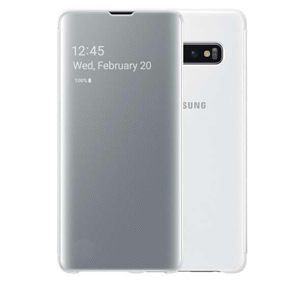 SAMSUNG tok álló (aktív FLIP, oldalra nyíló, Clear View Cover) FEHÉR
Samsung Galaxy S10e (SM-G970)