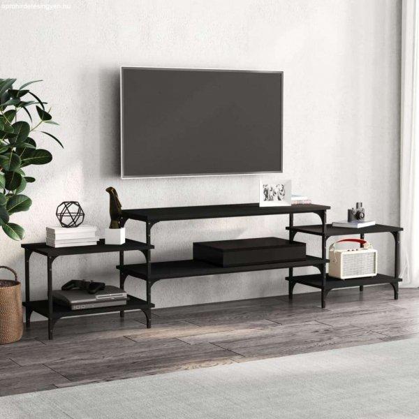 vidaXL fekete szerelt fa TV-szekrény 197x35x52 cm