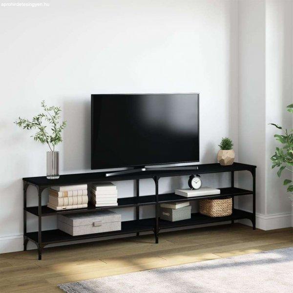 vidaXL fekete szerelt fa és fém TV-szekrény 180x30x50 cm