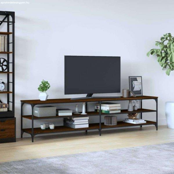 vidaXL barna tölgyszínű szerelt fa és fém TV-szekrény 200x30x50 cm
