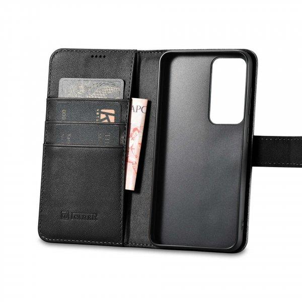 iCarer Wallet Case Samsung Galaxy S23+ bőrtokos pénztárca fekete