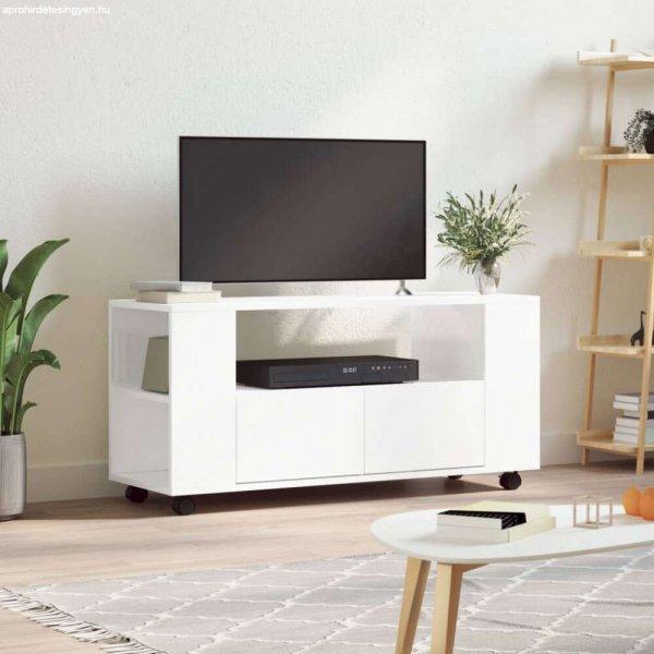 vidaXL magasfényű fehér szerelt fa TV-szekrény 102x34,5x43 cm