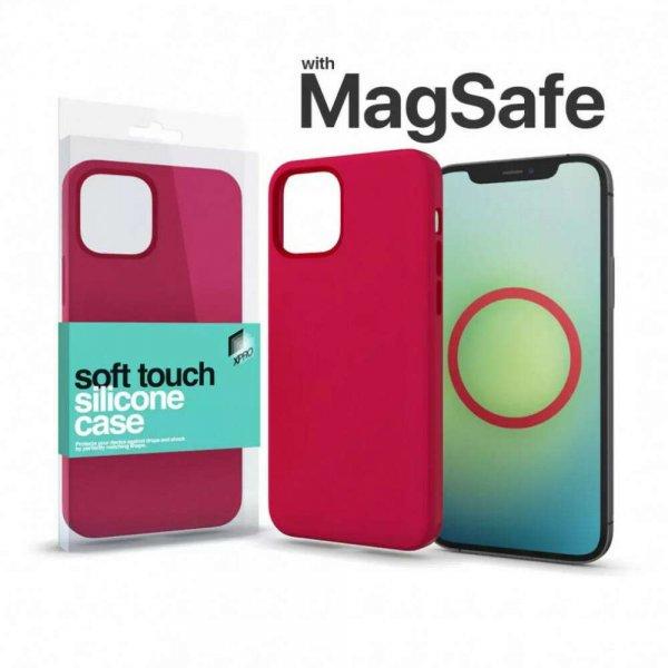 MagSafe rögzítésű Soft Touch Szilikon tok Iphone 14 Pro Max készülékhez -
piros