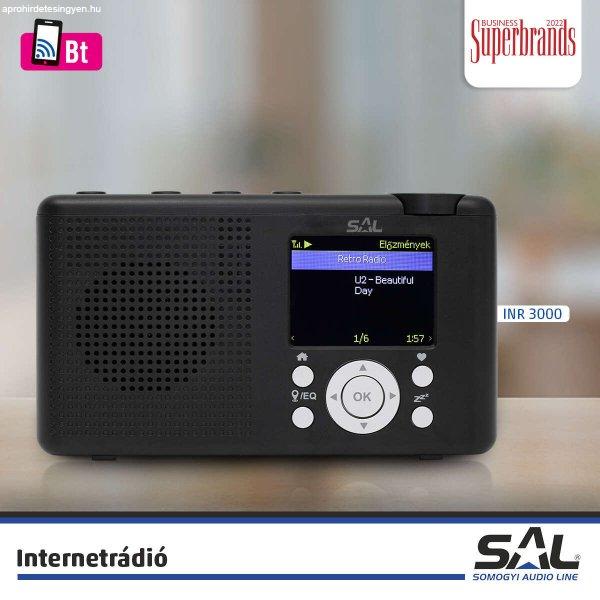 SAL INR3000, internet rádió, 4 az 1-ben multimédia központ Bluetooth
hangszóró, WIFI,23000 rádióállomás