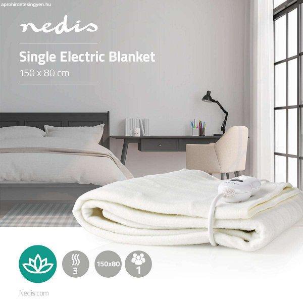 NEDIS Nedis Pebl110cwt1 elektromos fűthető takaró, Fűthető ágymelegítő,
fűthető lepedő 1 személyes, 150 cm x 80 cm, 100% poliészter, 3
hőmérséklet fokozat  PEBL110CWT1