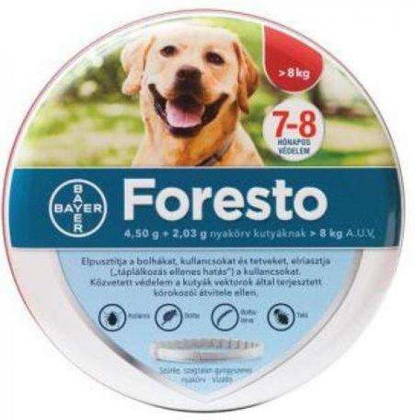 Foresto kullancs- és bolhanyakörv közepes és nagytestű kutyáknak (8 kg
fölött; 70 cm)