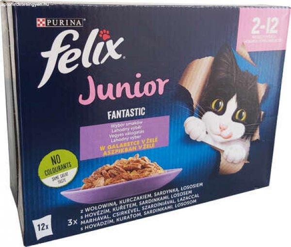 Felix Fantastic Junior aszpikos eledel csirkével, marhával, lazaccal és
szardíniával kölyökmacskáknak - Multipack (9 karton = 9 x 12 x 85 g) 9180 g