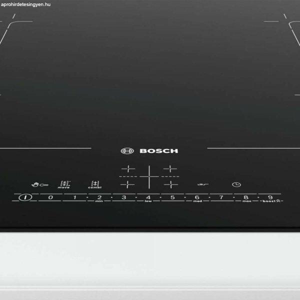 Bosch PVQ611FC5E Serie6 Beépíthető indukciós főzőlap, 60cm, 4 főzőzóna,
17 fokozat, CombiZone, PowerBoost, Fekete