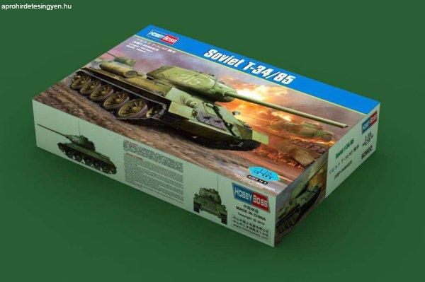 HobbyBoss II. Világháborús Szovjet T-34/85 tank műanyag modell (1:16)
