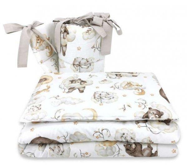 Baby Shop 3 részes ágynemű garnitúra - Felhőn alvó állatok bézs