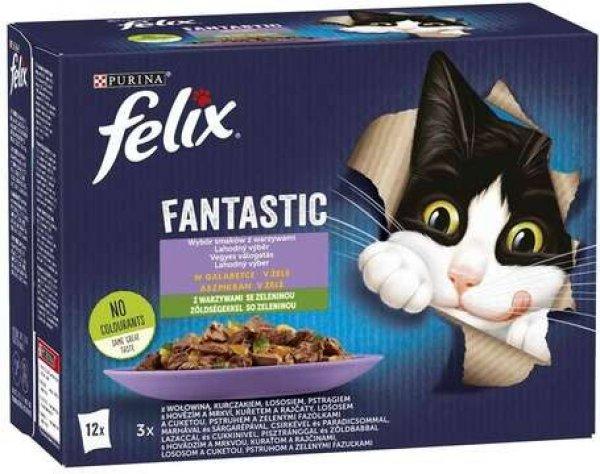 Felix Fantastic alutasakos macskaeledel – Házias válogatás zöldséggel
aszpikban – Multipack (9 karton = 9 x 12 x 85 g) 9180 g