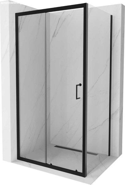 Mexen Apia Zuhanykabin Toló ajtóval    95 x 90 cm,  átlátszó üveg,  fekete
 - 840-095-090-70-0 Toló ajtós