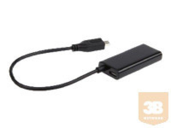 GEMBIRD A-MHL-002 Gembird adapter MHL -> HDMI(F)+MICRO USB(BF)(5pin)smartfon
to TV HD+power supply