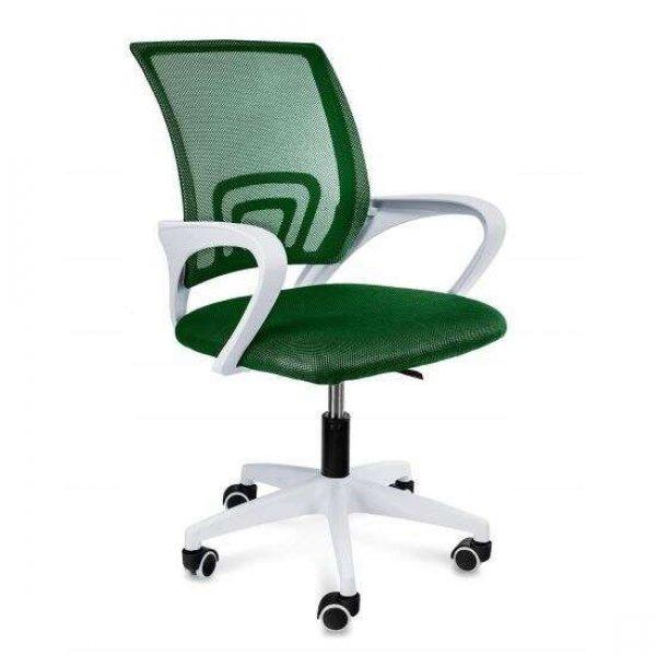 Jumi irodai szék, forgó, hálós, karfa, 54x54x95 cm, fehér és zöld