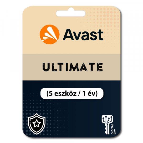 Avast Ultimate (5 eszköz / 1 év) (Elektronikus licenc) 