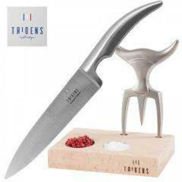 Tridens Bull Húsvilla & Goyon-Chazeau szeletelő kés, ajándék szett