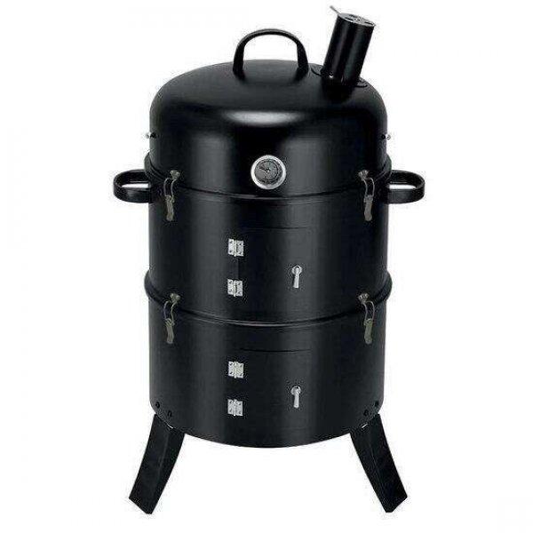 Kerti grill BBQ, 3 az 1-ben – füstölő, grillező és sütő 44x78 cm