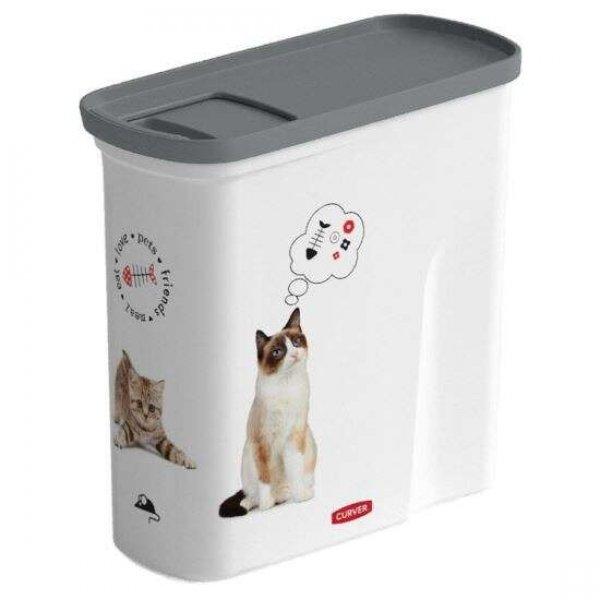 Strend ProTakarmánytároló edény, állatoknak, macska minta, műanyag, 2 L,
21x9x19 cm