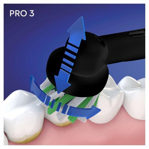 Oral-B Pro 3 3900N Elektromos fogkefe (2 db / csomag) - Fekete/Rózsaszín