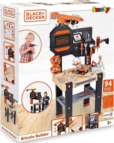 Smoby Black & Decker Bricolo Builder játék szerelőasztal daruval,
fúrógéppel és 94db kiegészítővel
