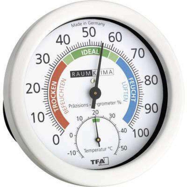 Analóg hőmérő és páratartalom mérő, O120 mm TFA 45.2028
