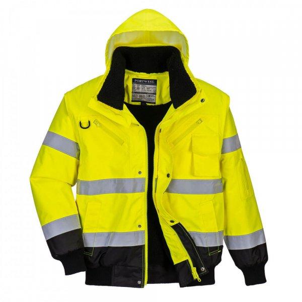 Portwest Jól láthatósági bomber munkavédelmi dzseki (sárga / fekete M)