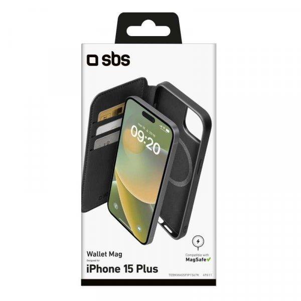 SBS Book Wallet Apple iPhone 15 Plus/14 Plus Magsafe Flip Tok - Fekete