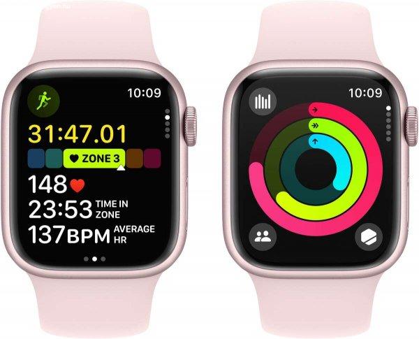 Apple Watch Series 9 GPS (45mm) Okosóra - Rózsaszín Aluminium tok Rózsaszín
Sport Szíjjal M/L