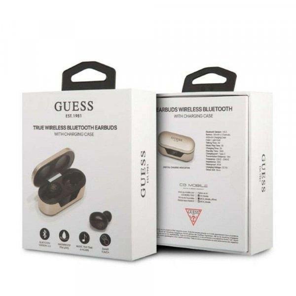 bluetooth fülhallgató Stereo TWS GUESS Digital BT5 Classic dokkolóval / arany
szín (GUTWST31ED)
