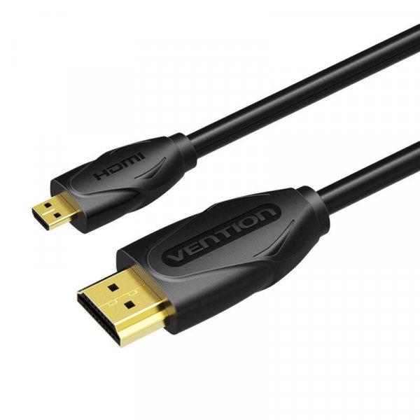 Mikro HDMI-kábel 1,5 m-es szellőzőnyílás VAA-D03-B150 (fekete)