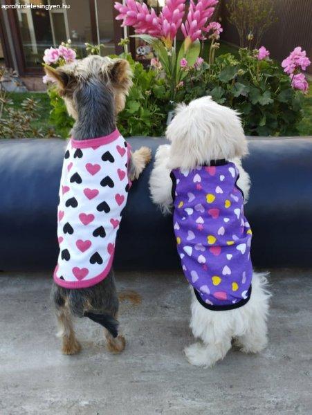 Kutyaruha - Cuki trikó szivecskés mintával - többféle színben 