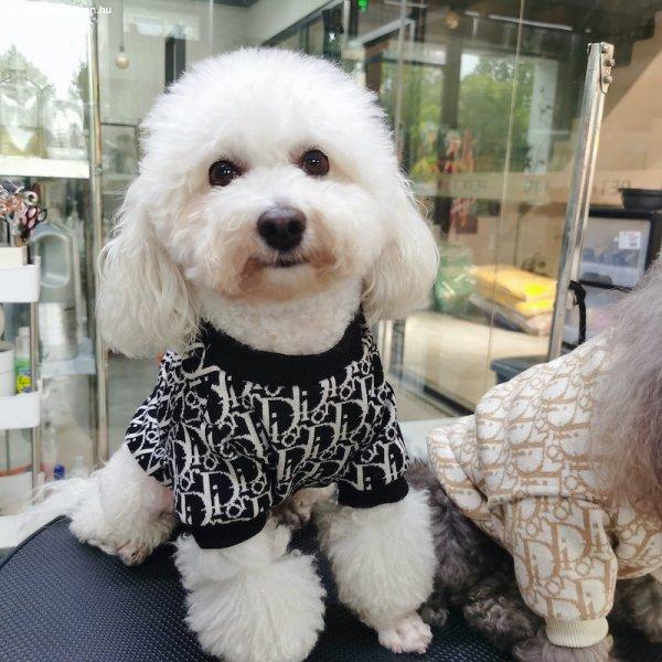 Kutyaruha - Kutyapulóver - Dior mintás meleg pulóver- Fekete/Fehér színben
S-8XL