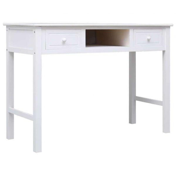 vidaXL fehér tömör császárfa íróasztal 108 x 45 x 76 cm