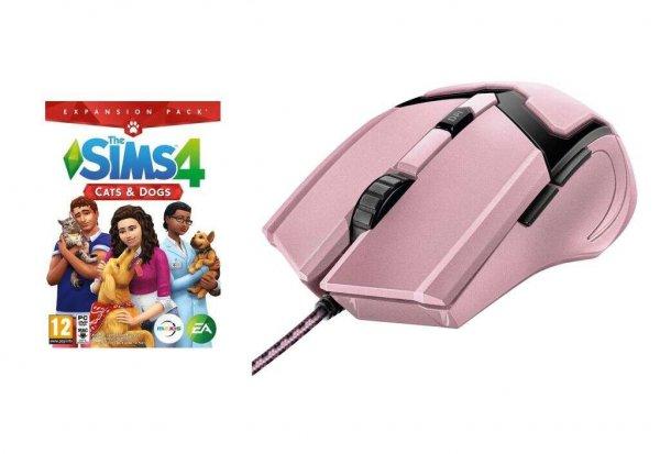 The Sims 4: Cats & Dogs (PC) + Trust GXT 101P Gav USB egér rózsaszín