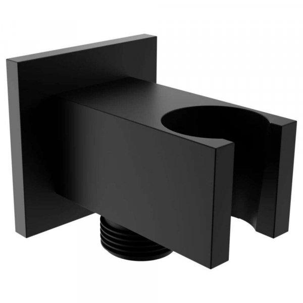 Mexen Cube fali zuhany csatlakozó - zuhanyrózsa tartóval - fekete (79300-70)
