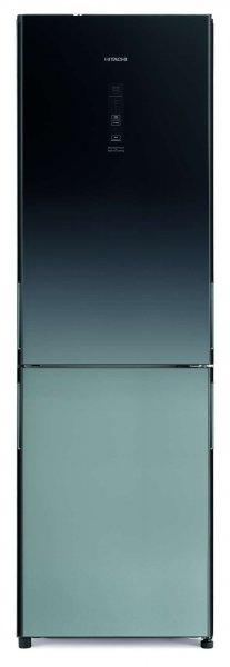 HITACHI alulfagyasztós hűtőszekrény, 60 cm,330l, árnyaltszürke üveg