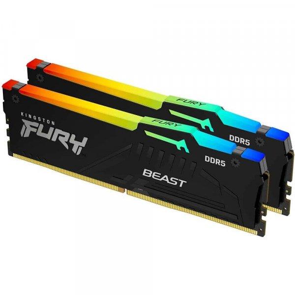 32GB 6000MHz DDR5 RAM Kingston Fury Beast RGB CL40 (2x16GB) (KF560C40BBAK2-32)