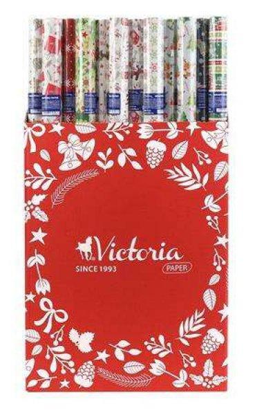 VICTORIA PAPER Csomagolópapír, íves, 70x200 cm, 60 tekercs, vegyes
karácsonyi minták, VICTORIA PAPER