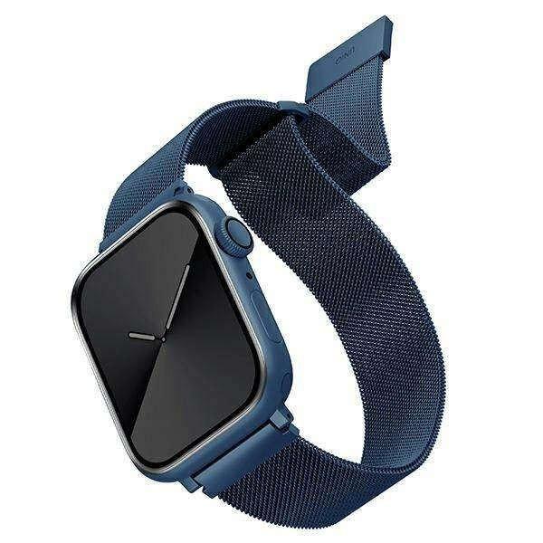 UNIQ óraszíj Dante Apple Watch Series 1/2/3/4/4/5/6/7/8/9/SE/SE2 38/40/41mm
rozsdamentes acél kobaltkék
