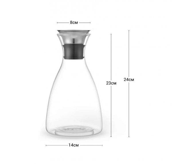 Fissman-kancsó, boroszilikát üveg, 14x14x24 cm, 1600 ml, átlátszó