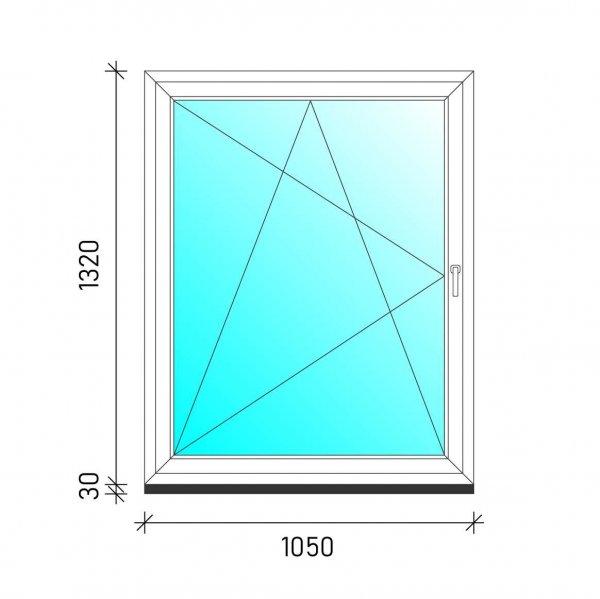 105×132 Bukó-nyíló műanyag ablak