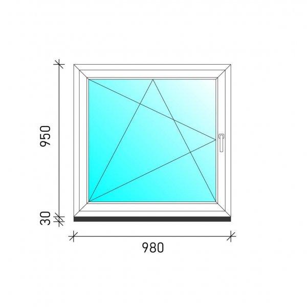 100×100 Bukó-nyíló műanyag ablak