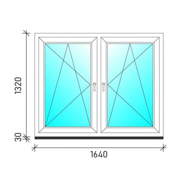 164x132 Tokosztott nyb/nyb műanyag ablak