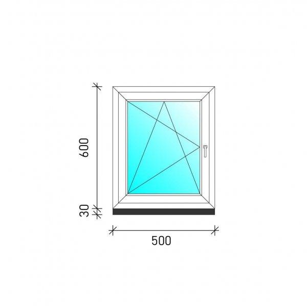 50×60 Bukó-nyíló műanyag ablak
